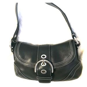 Black Leather Coach Handbag